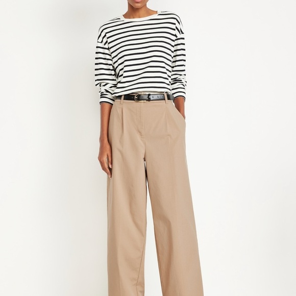 Old Navy Tan Wide Leg High-Rise Pants - Picture 1 of 5